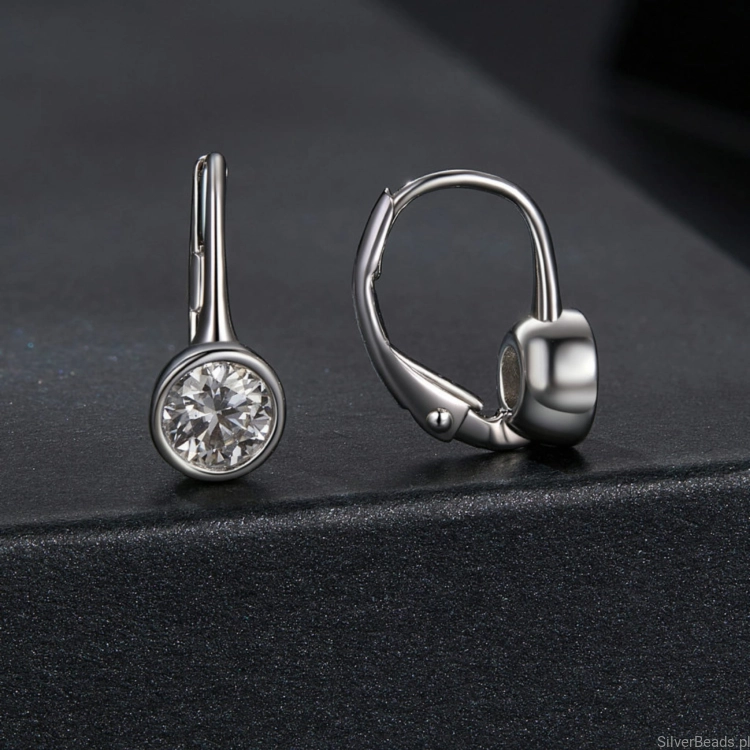 srebrne kolczyki z moissanitami 0,5 ct