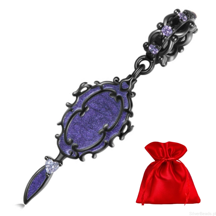 Elegancki satynowy woreczek gratis do każdego zamówienia koralików charms Magiczne czarne lusterko