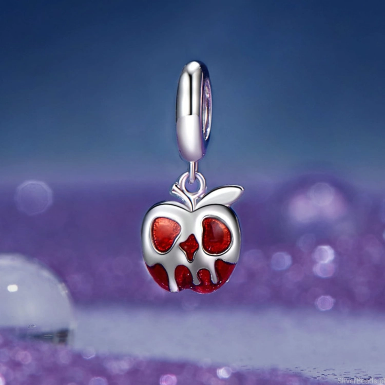 srebrny charms próba 925 Zatrute jabłko