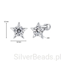 Wymiary wielkość srebrnych kolczyków. Srebrne kolczyki Gwiazdki z kryształowymi środkami