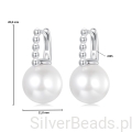 Wymiary wielkość srebrnych kolczyków. Srebrne kolczyki  z perłami
