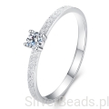 Srebrny pierścionek z Moissanitem 0,1 ct i brokatem srebro 925