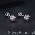 kolczyki ze srebra próby 925 z błyszczącymi moissanitami