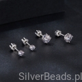 zestaw srebrnych kolczyków z moissnitami