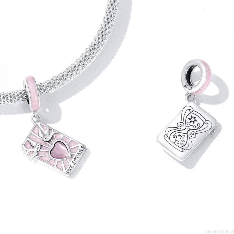 Charms ze srebra próby 925 Karta Tarota kochankowie