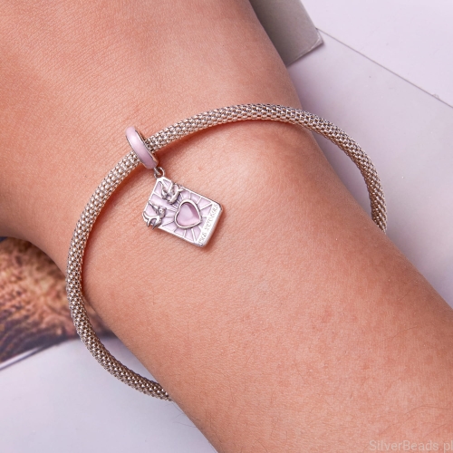 Charms srebro 925 Karta Tarota kochankowie koralik do bransoletki modułowej charms