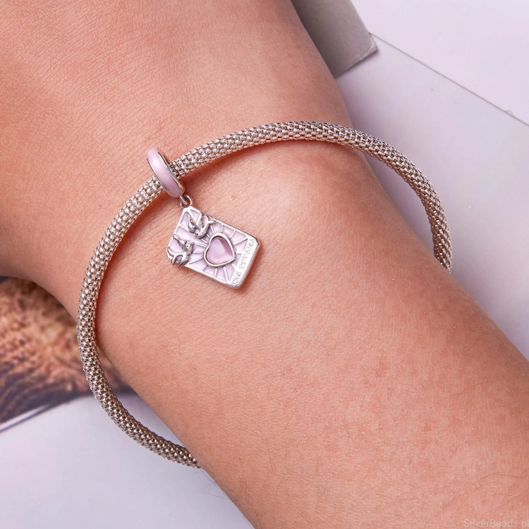 Charms srebro 925 Karta Tarota kochankowie koralik do bransoletki modułowej charms