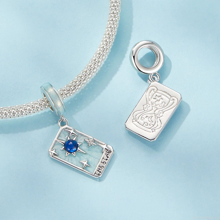 Charms ze srebra próby 925 Karta Tarota gwiazda