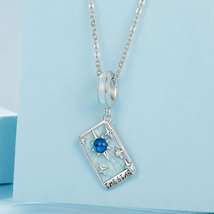 Charms ze srebra próby 925 Karta Tarota gwiazda
