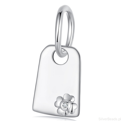 Zawieszka medalik z kwiatkiem srebrny charms beads srebro 925