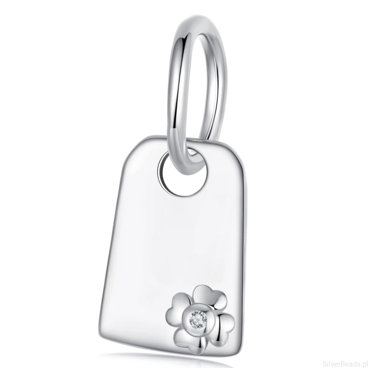 Zawieszka medalik z kwiatkiem srebrny charms beads srebro 925