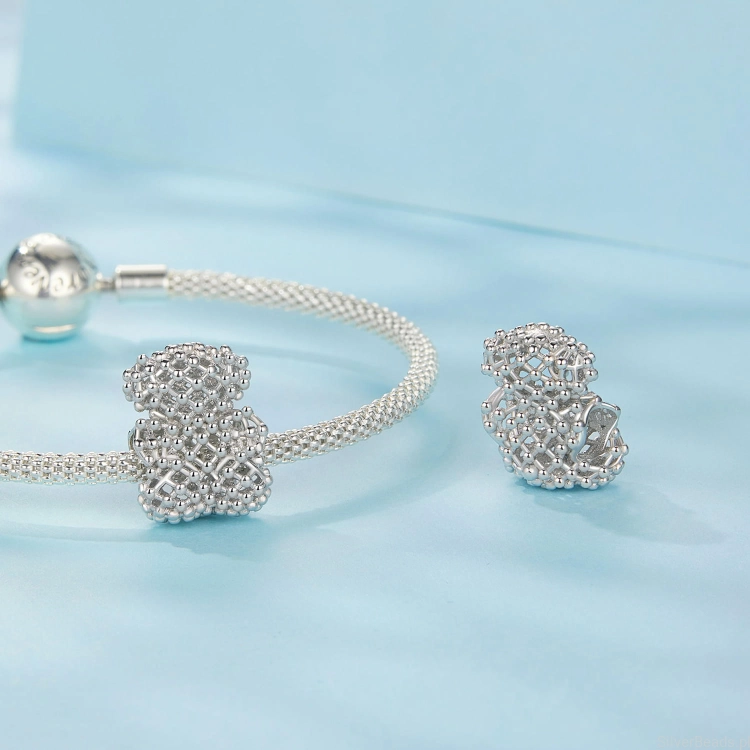 Charms ze srebra próby 925 Ażurowy miś