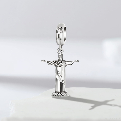 srebrny charms do bransoletki modułowej Statua Chrystusa w Rio