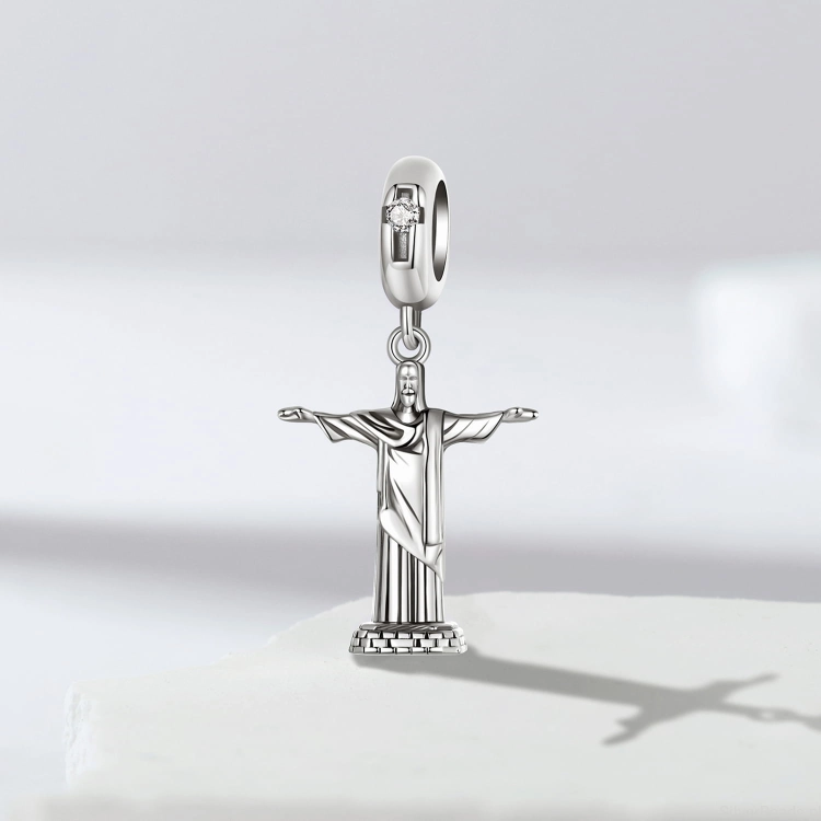 srebrny charms do bransoletki modułowej Statua Chrystusa w Rio
