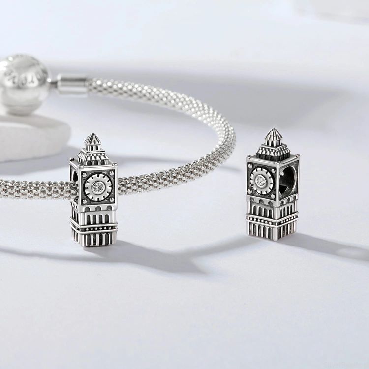 Uniwersalny charms Big Ben w Londynie do bransoletek modułowych Pandora, Apart, Yes, Kruk i innych.