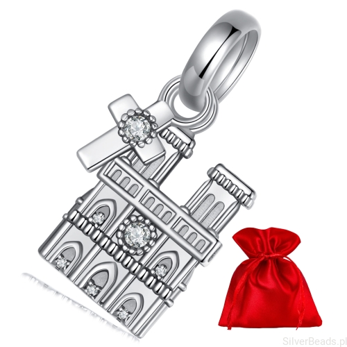Elegancki satynowy woreczek gratis do każdego zamówienia koralików charms  Katedra Notre Dame w Paryżu