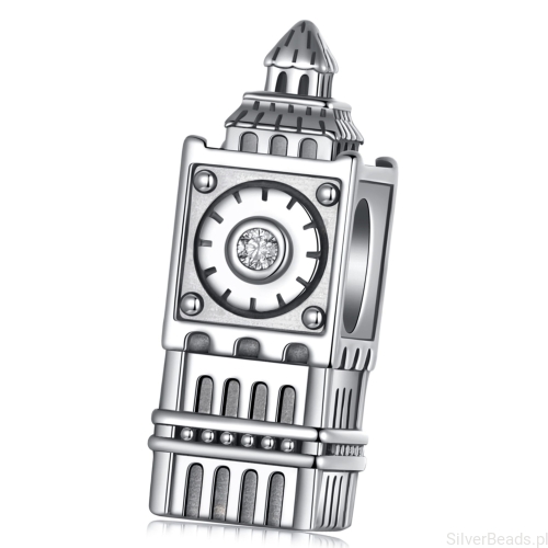 Big Ben w Londynie srebrny charms koralik srebro 925