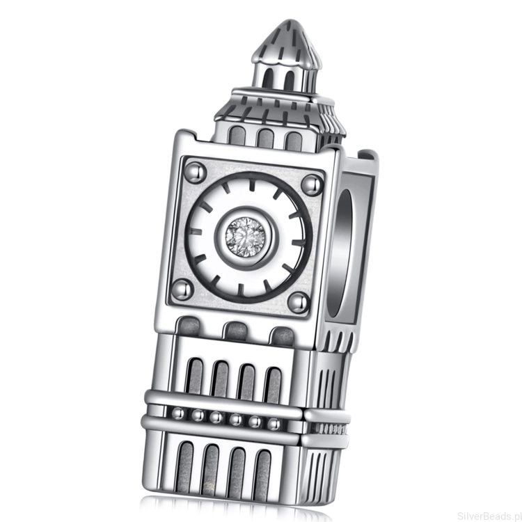 Big Ben w Londynie srebrny charms koralik srebro 925