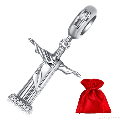 Elegancki satynowy woreczek gratis do każdego zamówienia koralików charms  Statua Chrystusa w Rio