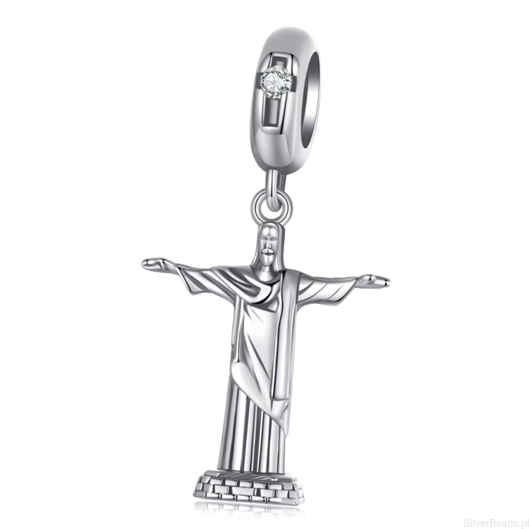 Statua Chrystusa w Rio srebrny charms zawieszka srebro 925