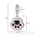 Wielkość zawieszki charms ze srebra próby 925 koralik Świecąca w ciemności kocia łapka