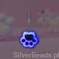 uroczy srebrny charms kocia łapka
