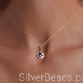 srebrny naszyjnik ze słodką kocią łapką