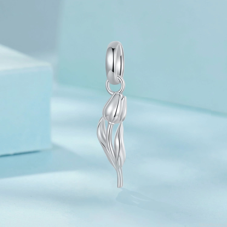 Srebrna zawieszka charms Tulipan
