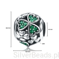Wymiary koralika charms ze srebra próby 925 beads kula z czterolistnych koniczynek