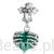 Kryształowe serce z dłońmi kościotrupa srebrny charms zawieszka srebro 925 beads