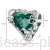 Wymiary koralika charms ze srebra próby 925 beads Zielone serce z nietoperzem