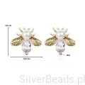Wymiary wielkość srebrnych kolczyków. Srebrne kolczyki Pozłacane pszczółki z perełkami