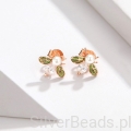 kolczyki Pozłacane pszczółki z perełkami