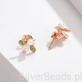 kolczyki pozłacane pszczoły ozdobione pełami