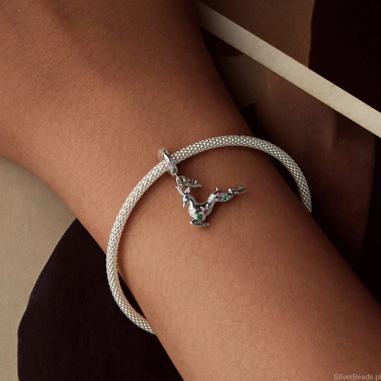 Uniwersalny charms renifer świętego Mikołaja do bransoletek modułowych Pandora, Apart, Yes, Kruk i innych.