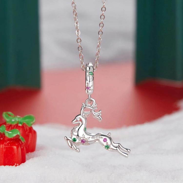 srebrny charms próba 925 renifer świętego Mikołaja
