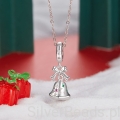 srebrny naszyjnik z zawieszką dzwoneczek do sań świętego Mikołaja