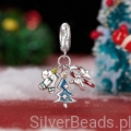 Charms srebro 925 choinka, piernik i laska cukrowa koralik do bransoletki modułowej charms