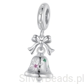 Srebrna zawieszka dzwoneczek do sań świętego Mikołaja srebro 925 beads koraliki
