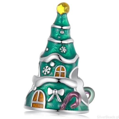 Choinka srebrny koralik charms srebro 925 beads
