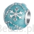 Turkusowa kula w śnieżynki srebrny koralik charms srebro 925 beads