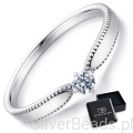 Eleganckie prezentowe pudełeczko gratis. Pierścionki moissanit 0,1 ct srebro 925