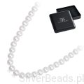 Eleganckie prezentowe pudełeczko gratis do srebrnego naszyjnika  z perłami