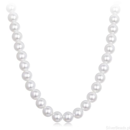 Srebrny naszyjnik z perłami srebro 925 rozmiar L