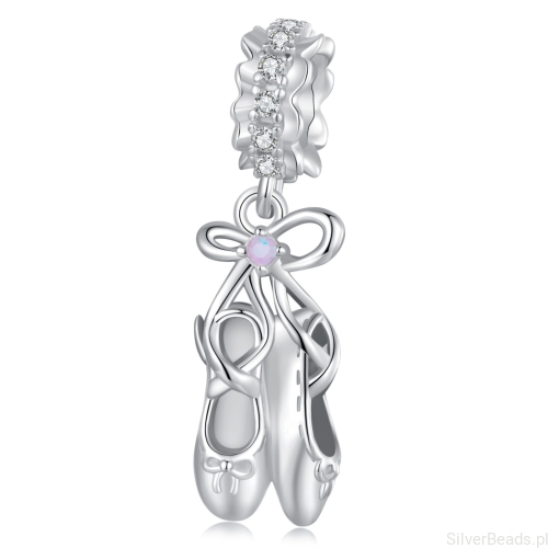 Baleriny dla baletnicy srebrny charms zawieszka beads srebro 925
