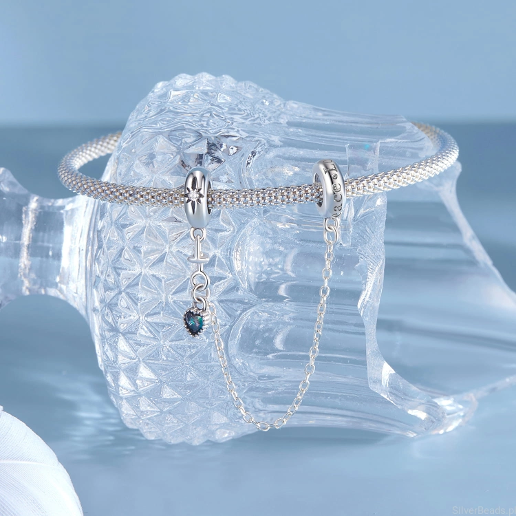 Charms srebro 925 stoper z sercem i grawerem koralik do bransoletki modułowej charms