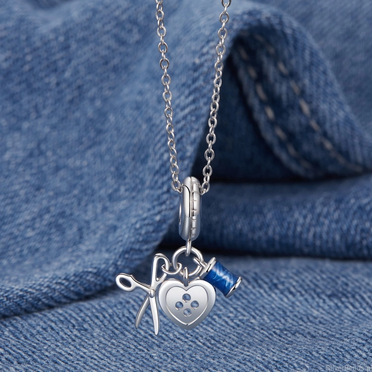 Charms srebro 925 zestaw krawcowej koralik do bransoletki modułowej charms