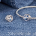 Charms srebro 925 ozdobny guzik z pszczółką koralik do bransoletki modułowej charms