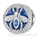 Srebrny koralik ozdobny guzik z pszczółką charms srebro 925 beads