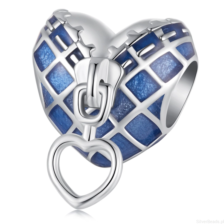 Srebrny koralik serduszko z suwakiem charms srebro 925 beads